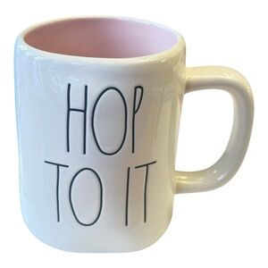 Rae Dunn 'Hop To It' Mug with Pink Interior
